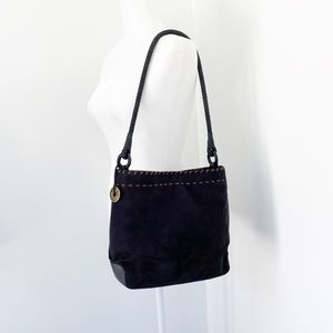 The Sak Black Suede Shoulder Bag Purse